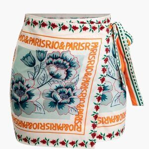 Floral Print Wrap Knot Mini Skirt